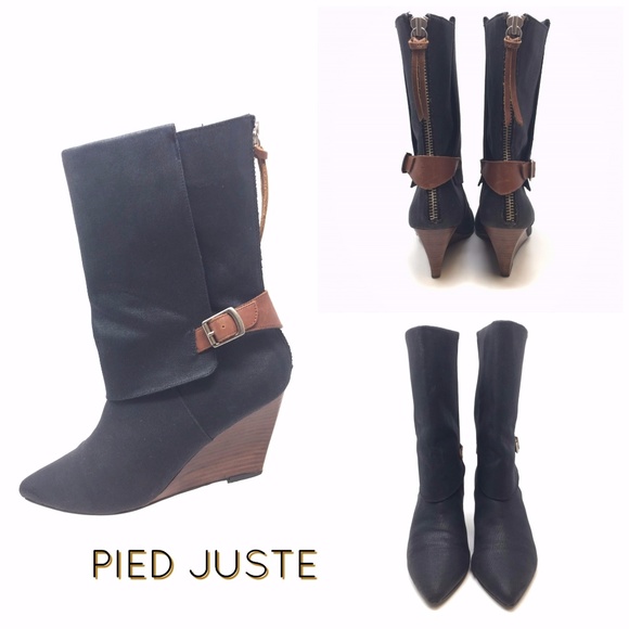 Pied Juste for Anthropologie Shoes - Pied Juste Anthropologie Waxed Canvas Boots Sz 9